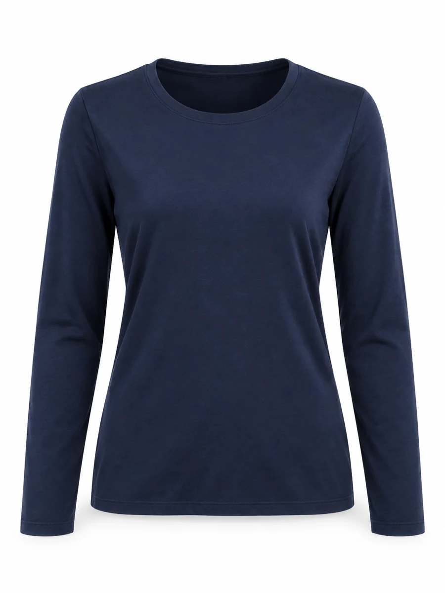 Long-sleeve everyday tee, shown in Navy