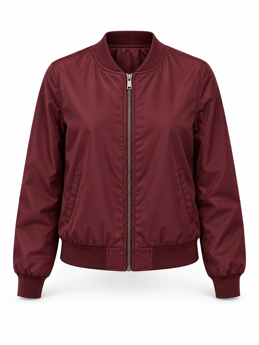 Lightweight bomber jacket, shown in Burgundy