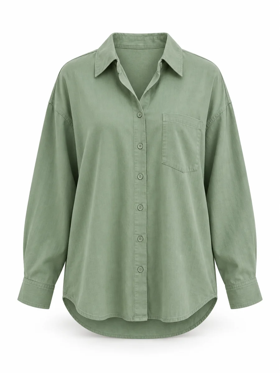 Relaxed everyday shirt, shown in Sage Green